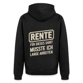 Retraite : j’ai dû travailler longtemps pour cette chemise - Veste à capuche bio Premium Unisexe - noir - Dos - Nico (187cm)