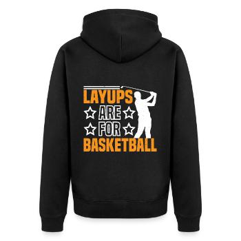 Layups Are For Basketball 7 - Unisex Premium Bio Zip Hoodie - Schwarz - Hinten - Nico (187cm)