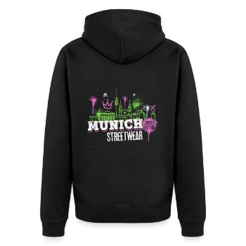 Munich Munich Skyline City Germany Graffiti - Unisex Premium Organic Zip Hoodie - black - Back - Nico (187cm)