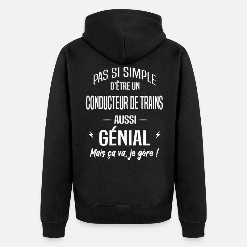 Conducteur de trains - Veste à capuche bio Premium Unisexe - noir