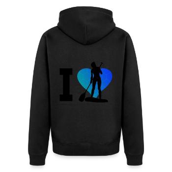 Standup Paddling Men's Standup Paddleboard - Unisex Premium Organic Zip Hoodie - black - Back - Nico (187cm)