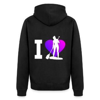 Standup Paddling Standup Paddle Sup Standup Paddle - Unisex Premium Organic Zip Hoodie - black - Back - Nico (187cm)