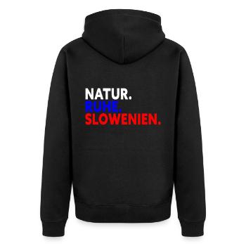 Nature Tranquility Slovenia Gift Slovenia Holiday - Unisex Premium Organic Zip Hoodie - black - Back - Nico (187cm)