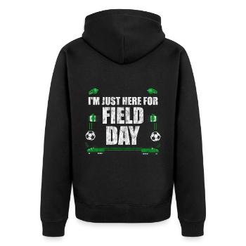 I'm Just Here For Field Day 10 - Unisex Premium Organic Zip Hoodie - black - Back - Nico (187cm)