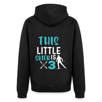 Dieser Kleine Skifahrer Ist 3 - Skifahren - Unisex Premium Bio Zip Hoodie - Schwarz - Hinten - Nico (187cm)