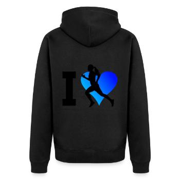 Running Men's Fitness Women's Running Race - Unisex Premium Organic Zip Hoodie - black - Back - Nico (187cm)