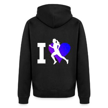 Jogging Running Course Hommes Jogging Fitness - Veste à capuche bio Premium Unisexe - noir - Dos - Nico (187cm)
