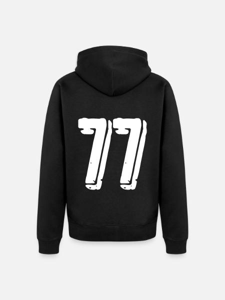 77 Number jersey - Unisex Premium Organic Zip Hoodie - black