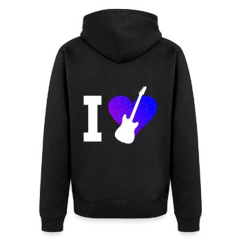 Guitariste Guitariste Guitariste Femmes Guitare Homme - Veste à capuche bio Premium Unisexe - noir - Dos - Nico (187cm)