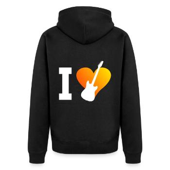 Guitare Hommes Guitare Guitariste Femmes Guitare Joue - Veste à capuche bio Premium Unisexe - noir - Dos - Nico (187cm)