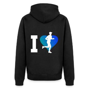 Jogging Runner Cross Country Running Femmes - Veste à capuche bio Premium Unisexe - noir - Dos - Nico (187cm)