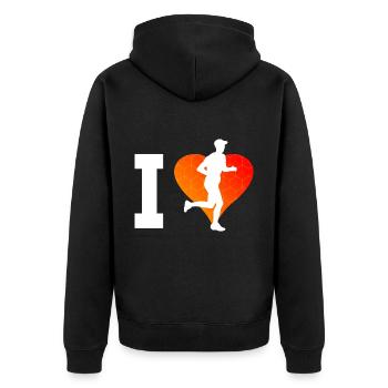 Jogging Marathon Runners Running Ladies Jogging - Unisex Premium Organic Zip Hoodie - black - Back - Nico (187cm)