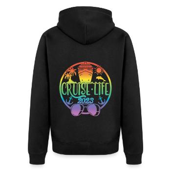 Cruise Life 2023 Croisière Vacances d’été - Veste à capuche bio Premium Unisexe - noir - Dos - Nico (187cm)