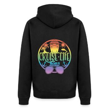 Cruise Life 2023 Croisière Vacances d’été - Veste à capuche bio Premium Unisexe - noir - Dos - Nico (187cm)