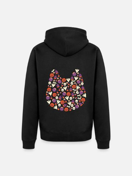 Halloween Pumpkin Witch - Unisex Premium Organic Zip Hoodie - black