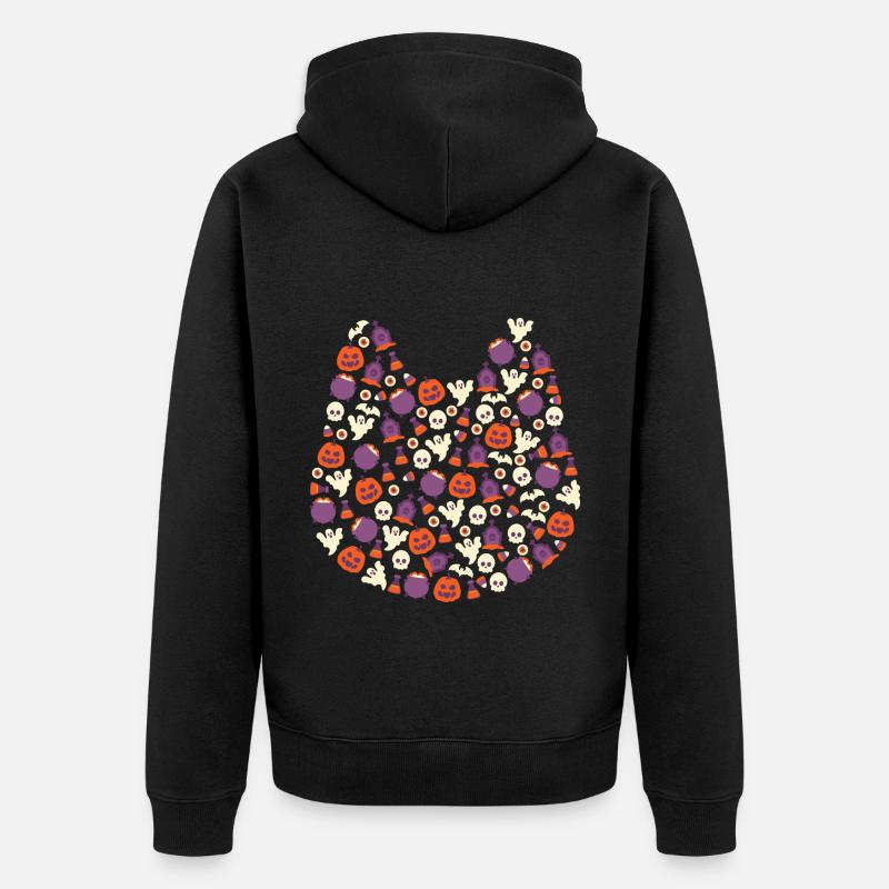 Sorcière citrouille d’Halloween - Veste à capuche bio Premium Unisexe - noir