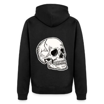 Skull Skeleton Skull Horror Cadeau d’Halloween - Veste à capuche bio Premium Unisexe - noir - Dos - Nico (187cm)