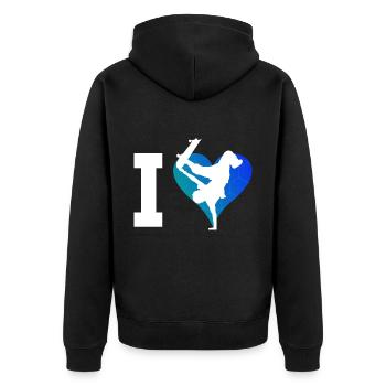 Skater Skateboarder Femmes Skating Hommes Skateboar - Veste à capuche bio Premium Unisexe - noir - Dos - Nico (187cm)