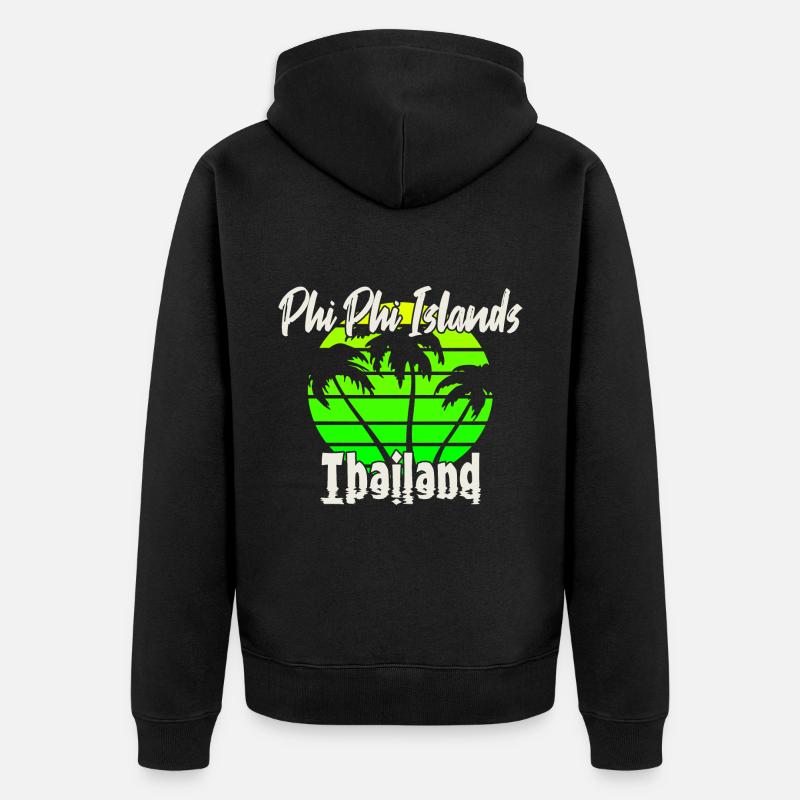 Îles Phi Phi Thaïlande - Veste à capuche bio Premium Unisexe - noir