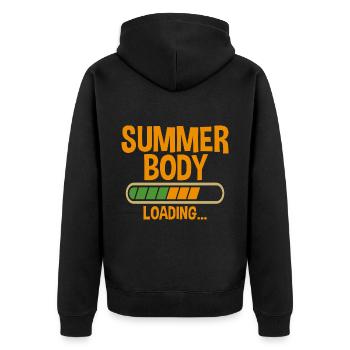 Summer Body Loading 2 - Unisex Premium Organic Zip Hoodie - black - Back - Nico (187cm)