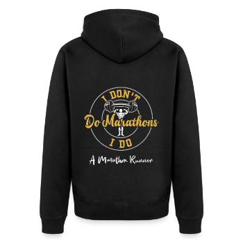 I Don't Do Marathons I Do A Mara... - Unisex Premium Bio Zip Hoodie - Schwarz - Hinten - Nico (187cm)
