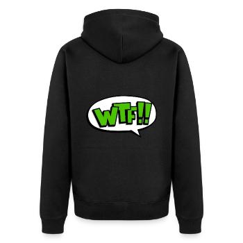 Drôle WTF What the fuck gift - Veste à capuche bio Premium Unisexe - noir - Dos - Nico (187cm)