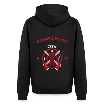 Mommy Birthday Crew - Pompier - Veste à capuche bio Premium Unisexe - noir - Dos - Nico (187cm)