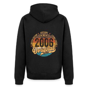 2006 vintage anniversaire rétro vintage cadeau - Veste à capuche bio Premium Unisexe - noir - Dos - Nico (187cm)