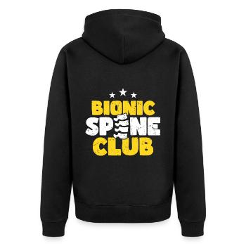 Binoic Spine Club Back Surgery - Unisex Premium Organic Zip Hoodie - black - Back - Nico (187cm)