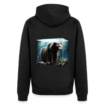 Ours dans l’aquarium - Veste à capuche bio Premium Unisexe - noir - Dos - Nico (187cm)