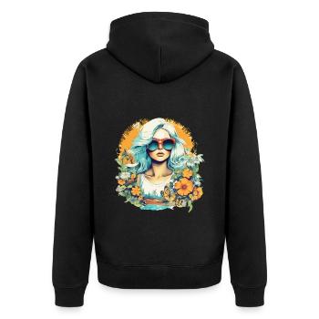 Lunettes de soleil Summer Femme Fleurs Sun Vintage - Veste à capuche bio Premium Unisexe - noir - Dos - Nico (187cm)
