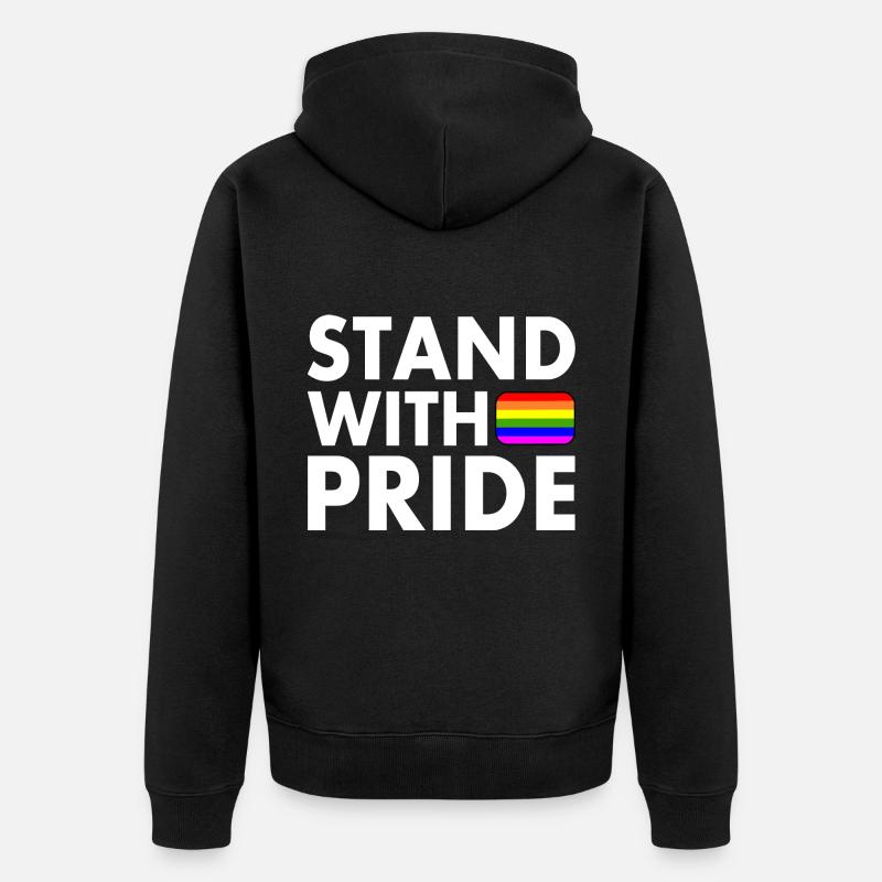 Stand with pride - Unisex Premium Bio Zip Hoodie - Schwarz