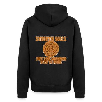 Synonym Rolls Just Like Grammar Used To Make 3 - Unisex Premium Organic Zip Hoodie - black - Back - Nico (187cm)