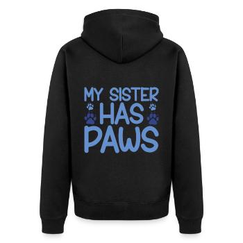 My Sister Has Paws 2 - Unisex Premium Organic Zip Hoodie - black - Back - Nico (187cm)