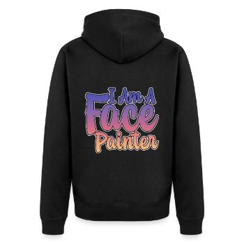 I Am A Face Painter 2 - Unisex Premium Organic Zip Hoodie - black - Back - Nico (187cm)