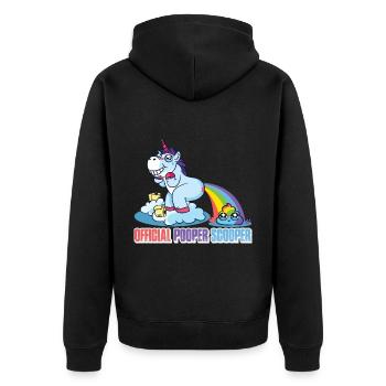 Pooper Scooper officiel 36 - Veste à capuche bio Premium Unisexe - noir - Dos - Nico (187cm)
