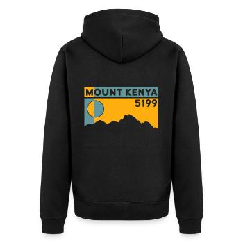 Mount Kenya Hike Trekking Climbing Gift - Unisex Premium Organic Zip Hoodie - black - Back - Nico (187cm)