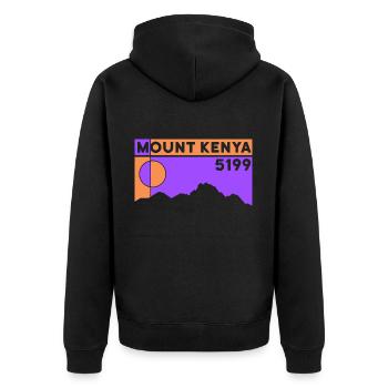 Mount Kenya Hike Trekking Climbing Gift - Unisex Premium Organic Zip Hoodie - black - Back - Nico (187cm)