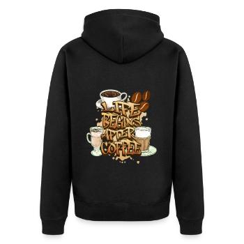 Café, Amateur De Café, Tasse À Caféine, Boisson - Veste à capuche bio Premium Unisexe - noir - Dos - Nico (187cm)