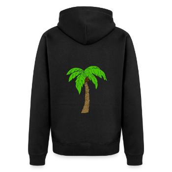 palme - Unisex Premium Bio Zip Hoodie - Schwarz - Hinten - Nico (187cm)
