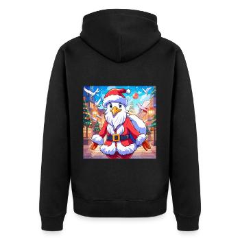 Seagull, Santa Claus, Christmas, St. Nicholas, Christmas - Unisex Premium Organic Zip Hoodie - black - Back - Nico (187cm)