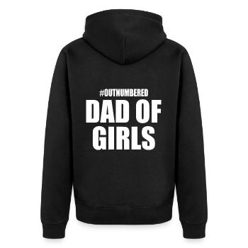 Dad of girls outnumbered - Veste à capuche bio Premium Unisexe - noir - Dos - Nico (187cm)