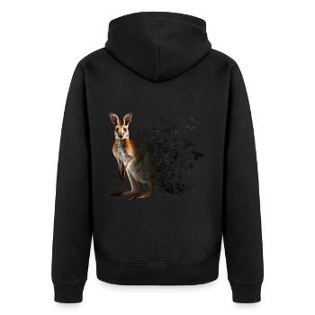 Wallaby - Unisex Premium Organic Zip Hoodie - black - Back - Nico (187cm)