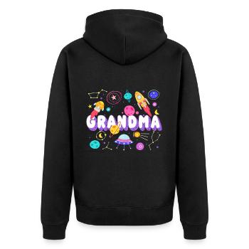 Oma Weltraum Geburtstagsfeier Familie Jungen - Unisex Premium Bio Zip Hoodie - Schwarz - Hinten - Nico (187cm)