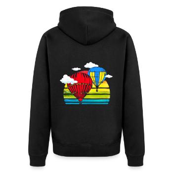Heissluftballons fahren für Heißluftballon Piloten - Unisex Premium Bio Zip Hoodie - Schwarz - Hinten - Nico (187cm)