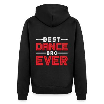 Best Dance Bro Ever 24 - Unisex Premium Bio Zip Hoodie - Schwarz - Hinten - Nico (187cm)