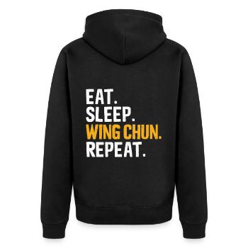Cadeau d’arts martiaux Wing Chun - Veste à capuche bio Premium Unisexe - noir - Dos - Nico (187cm)