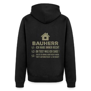 Chantier de construction de maison de constructeur cadeau amusant - Veste à capuche bio Premium Unisexe - noir - Dos - Nico (187cm)