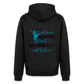 Danse avec ton cœur et tes pieds te suivront 16 - Veste à capuche bio Premium Unisexe - noir - Dos - Nico (187cm)