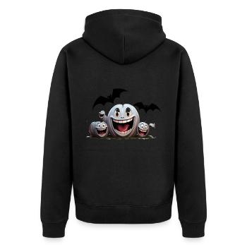 Der Batty Party Crasher - Unisex Premium Bio Zip Hoodie - Schwarz - Hinten - Nico (187cm)